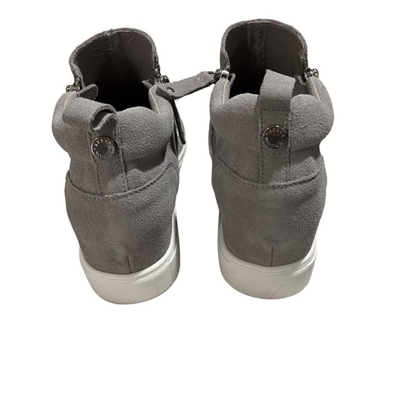 Steve Madden Silat High Top Wedge Sneaker Gray Size 11 Dual aside Zipper - Picture 4 of 12